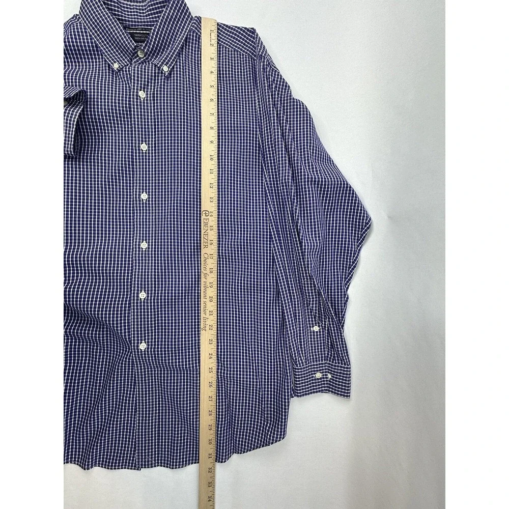 VINTAGE Ralph Lauren Button Up Shirt 16.5 34/35 Yarmouth‎ Purple Check